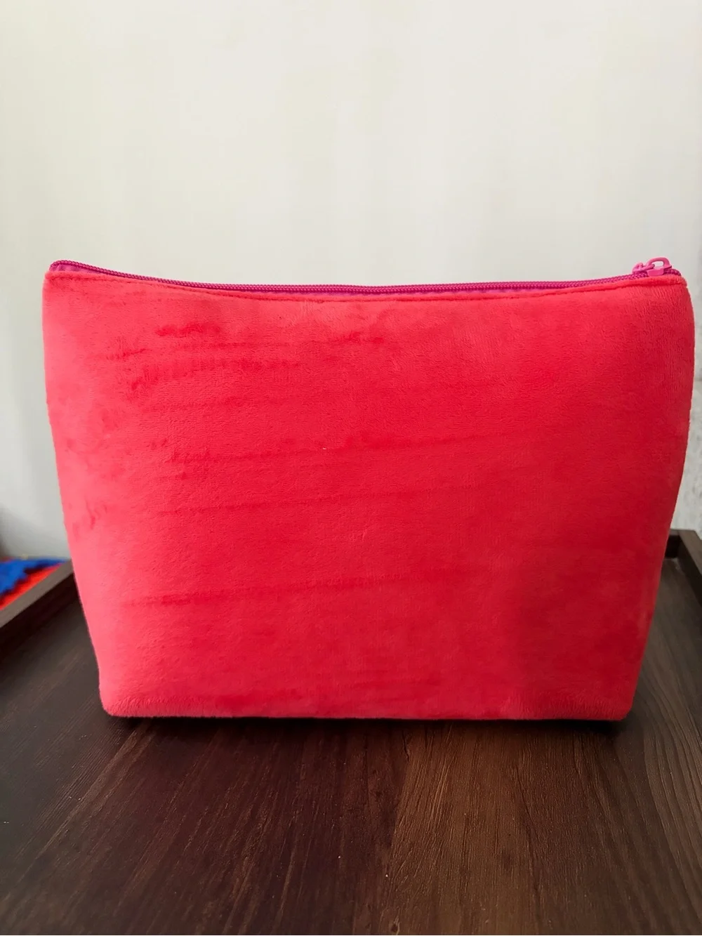 Juicy Couture Bright Pink Rhinestone Logo Velour Cosmetic Pouch